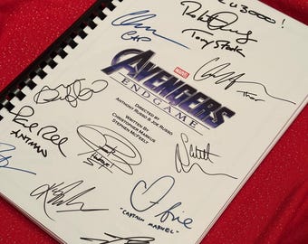 ENDGAME Movie Script, Printed Cast Signatures, Birthday Gift, Movie Gift, Film Script, Screenplay, Autographs,