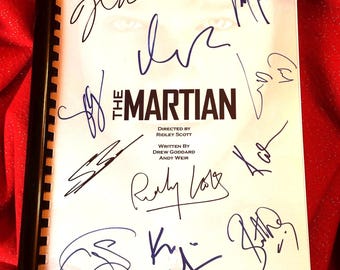 THE MARTIAN Signed Movie Script, Present, Birthday Gift, Movie Gift, Film Script, Film Present, Movies, Cinema,