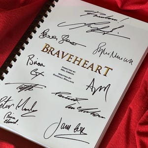 BRAVEHEART Signed Movie Script, Birthday Gift, Movie Gift, Film Script, Screenplay, Autographs