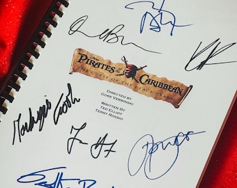 PIRATES, CARIBBEAN Signed Movie Script, Johnny Depp, Birthday Gift