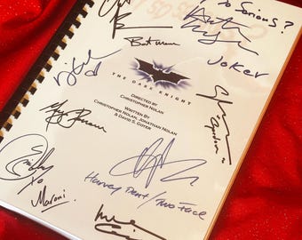 DARK, KNIGHT, Movie Script, Bat, Man, Birthday Gift, Movie Gift, Film Script, Autographs, Christmas