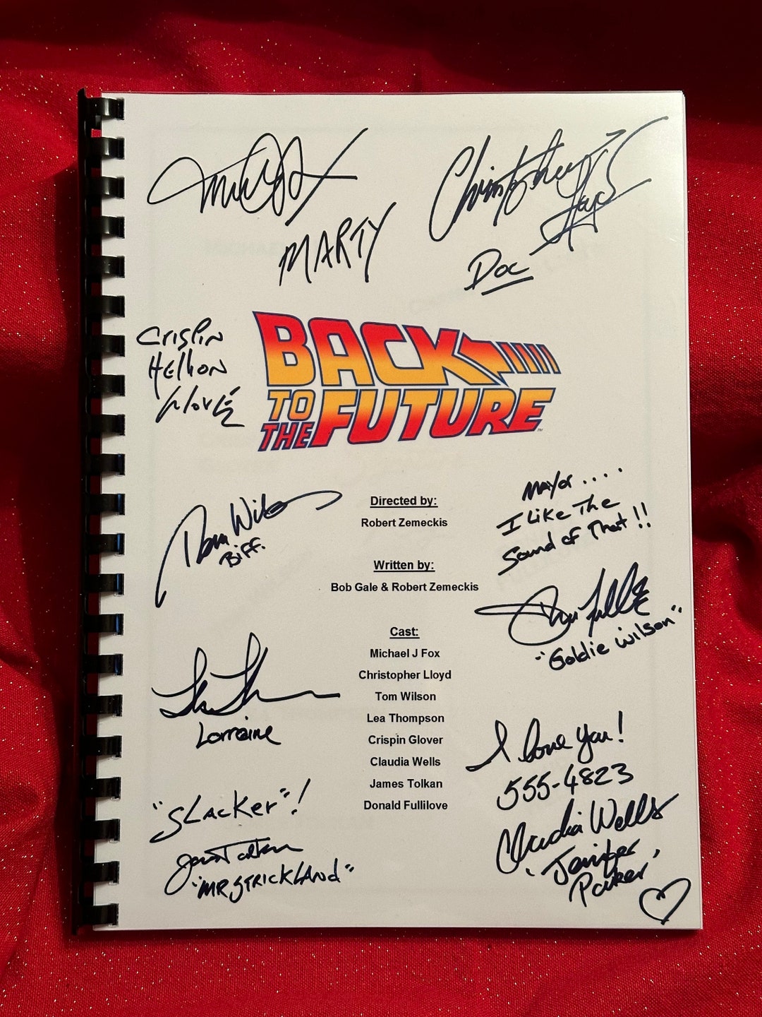Back to the Future Signed Movie Script, Movie Present, Birthday