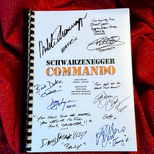 COMMANDO Signed Movie Script, Birthday Gift, Movie Gift, Film Script, Schwarzenegger, Screenplay, Christmas, 80&#39;s
