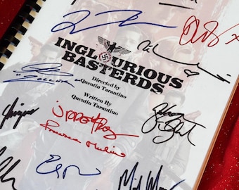 Guion de INGLOURIOUS, autógrafos del reparto impresos de alta calidad, regalo de película, regalo de cumpleaños, regalo cinematográfico, guion de película, guion cinematográfico, firmado