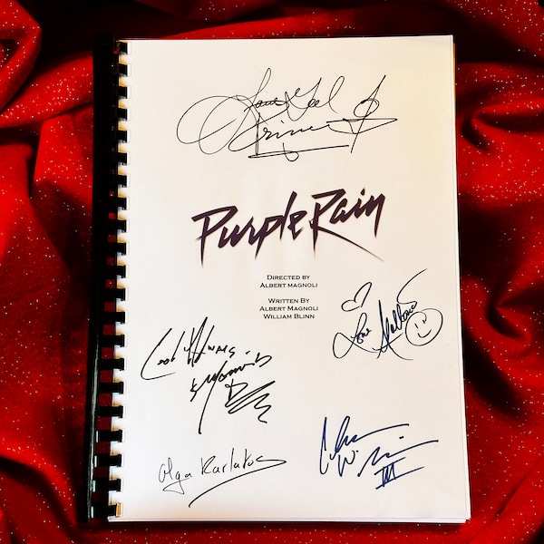 PURPLE RAIN Signed Movie Script, Screenplay, Prince, Present, Birthday Gift, Movie Gift, Film Script,