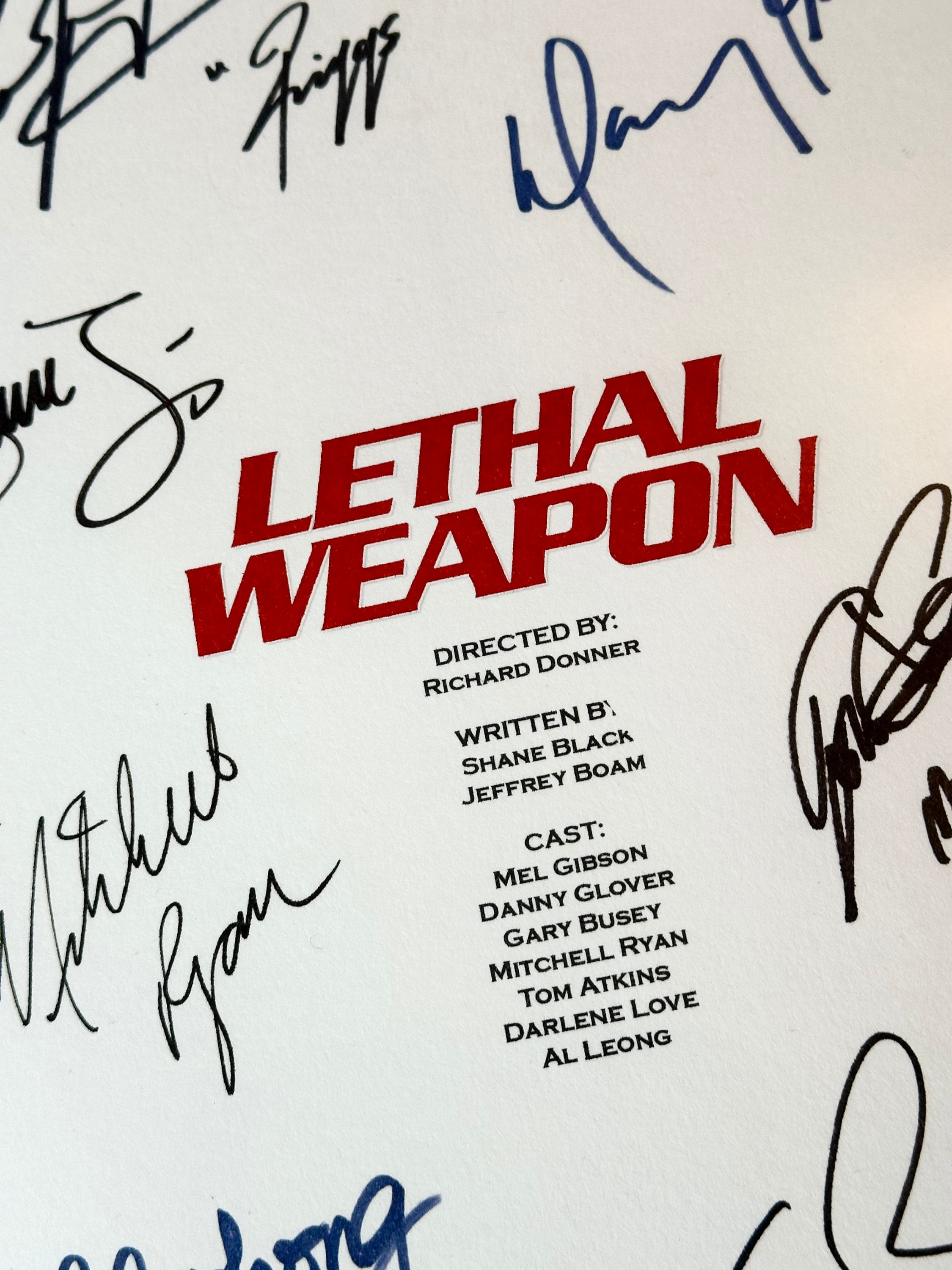 LETHAL WEAPON Signed Movie Script, Birthday Gift, Movie Gift, Film ...