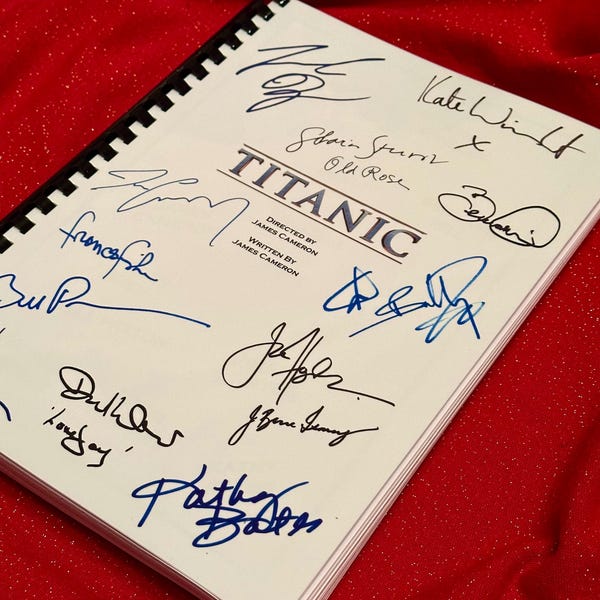 TITANIC Movie Script, With Printed Cast Signatures, Autographs