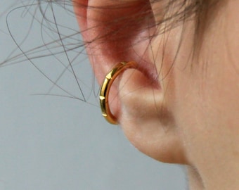 Ear cuff Alexane, paved helix and gilded with fine gold, jewel for her, gift for her