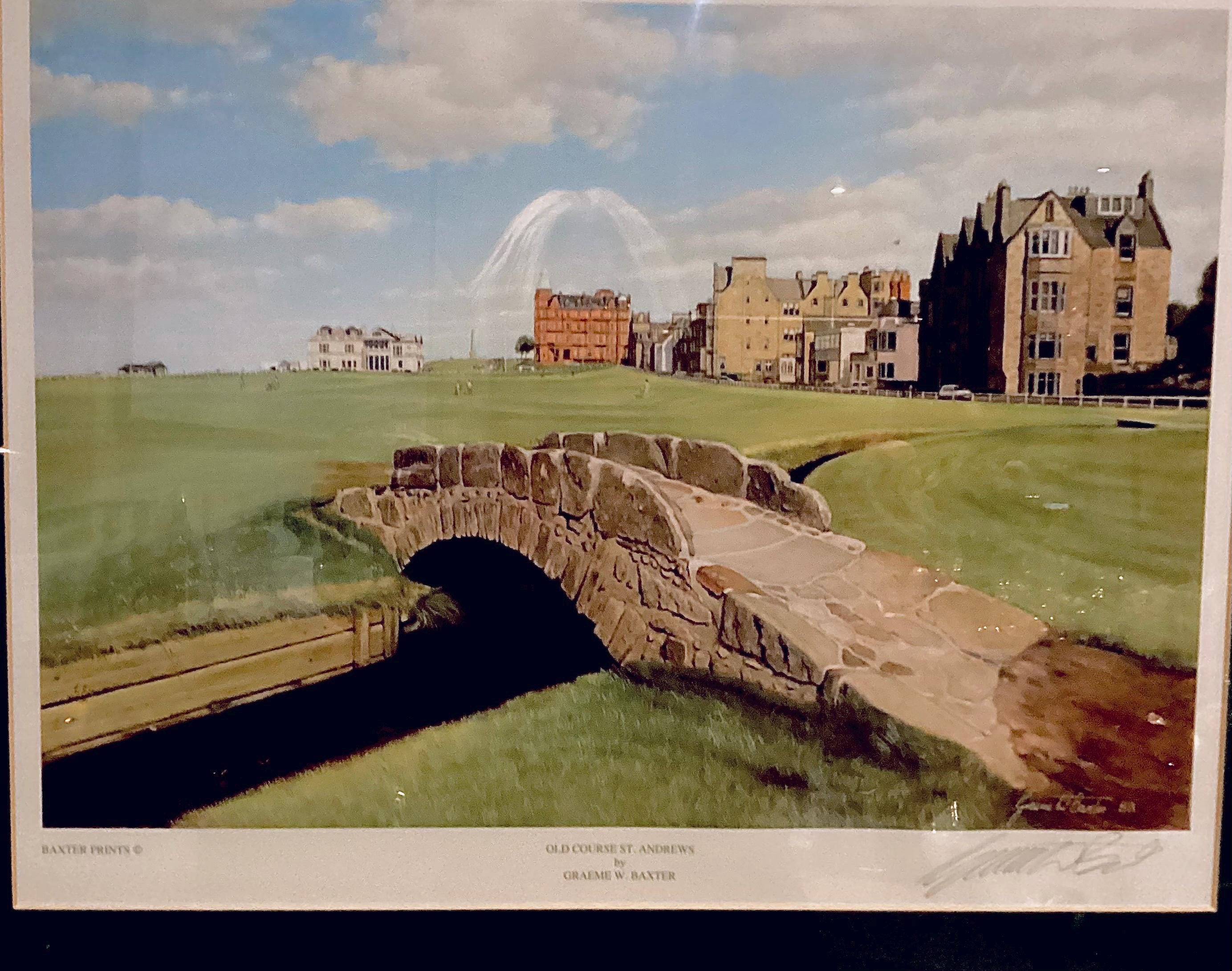 Graeme W. Baxter セントアンドリュース 絵画 Graeme W Baxter Signed Print of the Old Course St Andrew's 1988