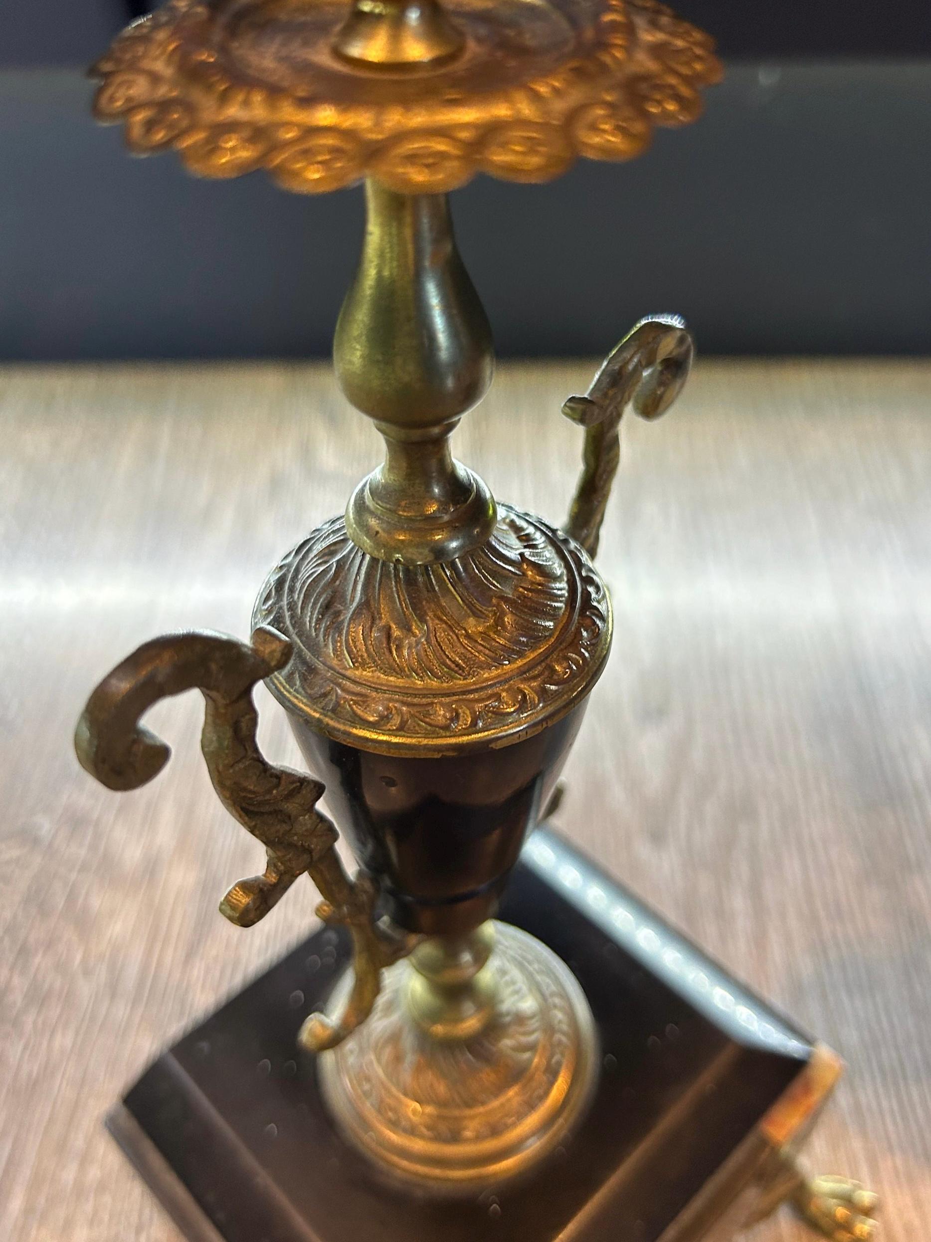 英国 大理石 ブロンズ製 アールデコ 花瓶？ 燭台？ ヨーロッパ 西洋