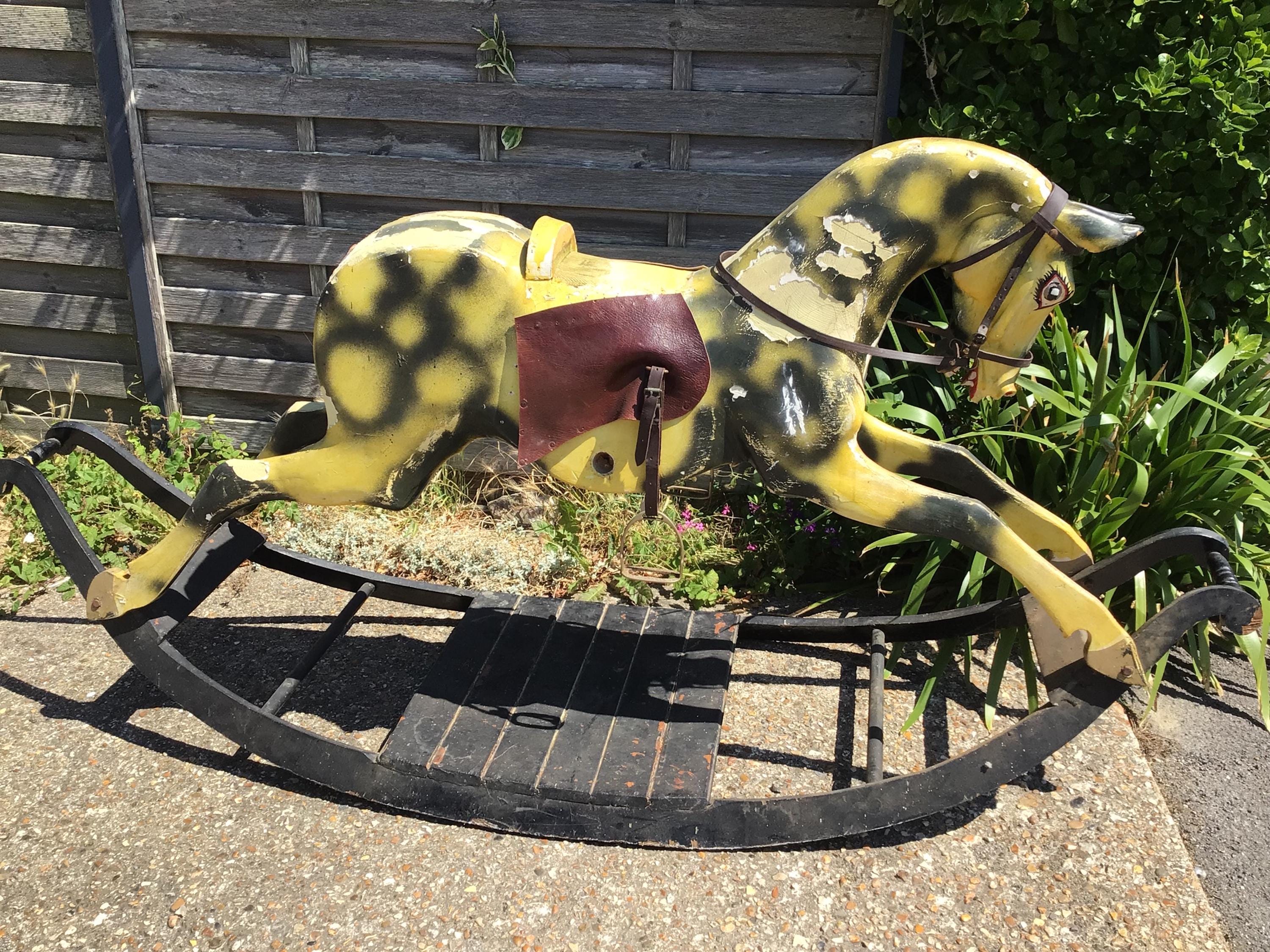 19th Century English Rocking Horse: Original Paint & Saddle - Etsy UK