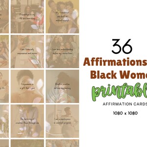 Black Woman affirmations, self affirmation cards, manifestation planner, inspirational quotes bundle, goal setting, daily affirmation cards