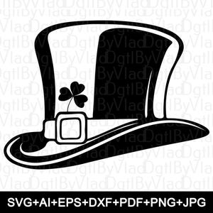 leprechaun hat SVG, leprechaun hat Cricut, St Patricks Day Svg, Dxf, AI, Eps, Pdf, Png, Jpg