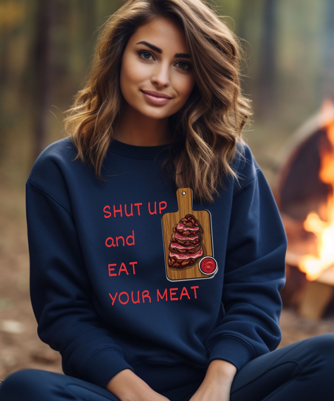 Foody Gift Meat Lovers Funny Food Sweatshirt Carnivore Etsy