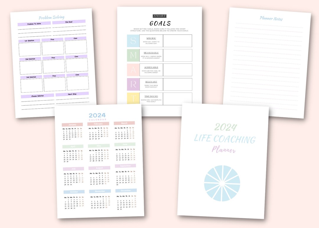 2024 Life Coaching Planner Achieve Goals, Boost Productivity & Find