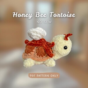 Honey Bee Tortoise Crochet Pattern | NO/ low SEW (Optinal sewing) | quick and easy | Plushie Tortoise Turtle