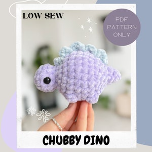 Crochet CHUBBY DINO | Low Sew Crochet Pattern PDF Download | Beginner friendly | Amigurumi