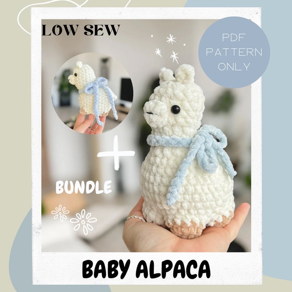 Bébé Alpaga 2 en 1 FAIBLE COUTURE | Modèles de crochet | rapide et facile | convivial pour les débutants | Chubby Lama, deux modèles de corps différents