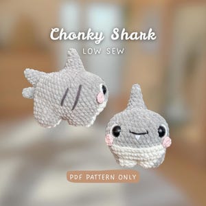 Chonky Shark | Landshark | LOW SEW Crochet Pattern | intermediate difficulty | chubby plushie | quick to make