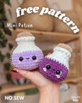 Mini Potion NO SEW Crochet Pattern | quick and easy | beginner friendly | small Halloween pattern \/ market prep friendly product logo