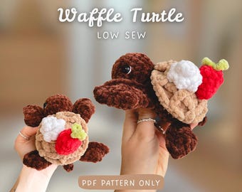 Patrón de tortuga de gofre a crochet | Patrón de crochet | Rápido y fácil | Ideal para principiantes | Tortuga de comida / Tortuga de postre