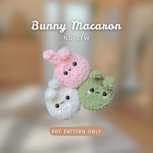 Mini-kaninmacarons | INGEN SYNING | Virkmönster för dessertkanin | nybörjarvänligt | söt sommarvirkidé