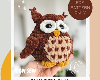 Chubby Owl LOW SEW | Crochet Pattern | Blathers Crochet | beginnerfriendly