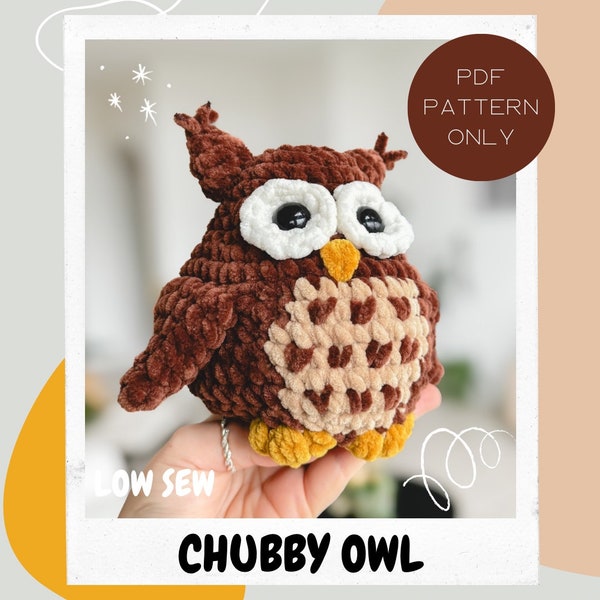 Chubby Owl LOW SEW | Crochet Pattern | Blathers Crochet | beginnerfriendly