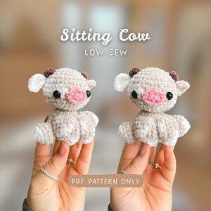 Vaca sentada con lunares | Patrón de crochet | Rápido y fácil | Apto para principiantes | Vaca nublada