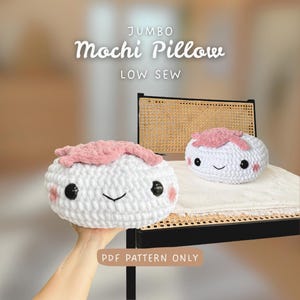 Jumbo Mochi Kussen LOW SEW | Haakpatroon | snel en gemakkelijk | beginnersvriendelijk gehaakt kussenpoefje