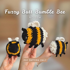Fuzzy Butt Bumble Bee NO SEW | Crochet Patterns | Quick and easy | beginner friendly | Chubby Bee crochet