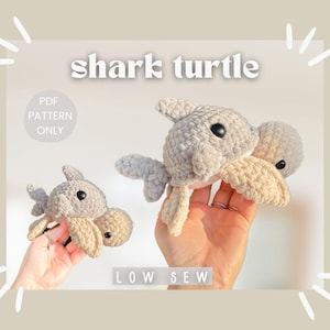 Shark Turtle | LOW SEW Crochet Pattern | quick and easy | beginner friendly | Aquatic Turtle