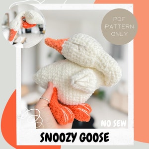 Snoozy Goose NO SEW | Crochet Patterns | quick and easy | Plushie Goose sleeping pattern cute | beginner friendly