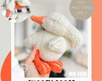 Snoozy Goose NO SEW | Crochet Pattern | quick and easy | Plushie Goose sleeping pattern cute | beginner friendly