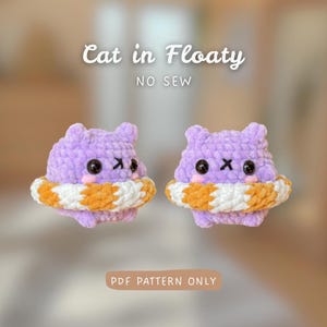 Cat in Floaty | LOW SEW Crochet Pattern | beginner friendly | cute market crochet idea / Kitty Loaf Cat
