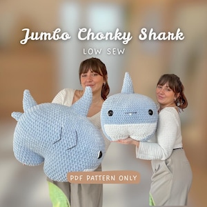 Jumbo Chonky Shark | Landshark Crochet Pattern | intermediate difficulty | chubby plushie