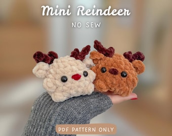 Mini Rudolph Reindeer | NO SEW Crochet Pattern | quick and easy 20 minutes | beginnerfriendly | winter Christmas diy | market prep