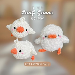 2 in 1 Loaf Goose NO SEW | sitting and laying |  Crochet Pattern | schnell und einfach | anfängerfreundlich | silly goose