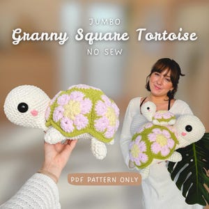 Jumbo Turtle Granny Square Shell | NO SEW | Crochet Pattern | quick crochet pattern | advanced beginner - intermediate | Flower Tortoise