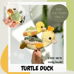 Turtle Duck Crochet Pattern LOW SEW (only beak) | Crochet Pattern | quick and easy | Plushie Duck Turtle