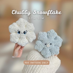 Chubby Snowflake | Low Sew Crochet Pattern | advanced beginner - intermediate | Winter Pillow Plushie DIY