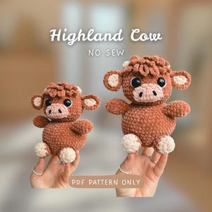 Chubby Highland Cow | NO SEW | Crochet Pattern | quick crochet pattern | advanced beginner - intermediate