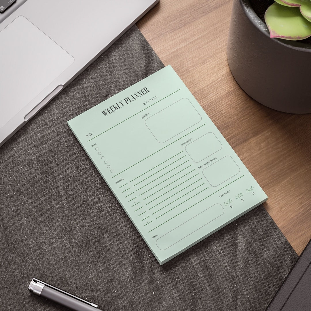 Weekly Planner on Postit® Note Pads ADHD Planner Etsy