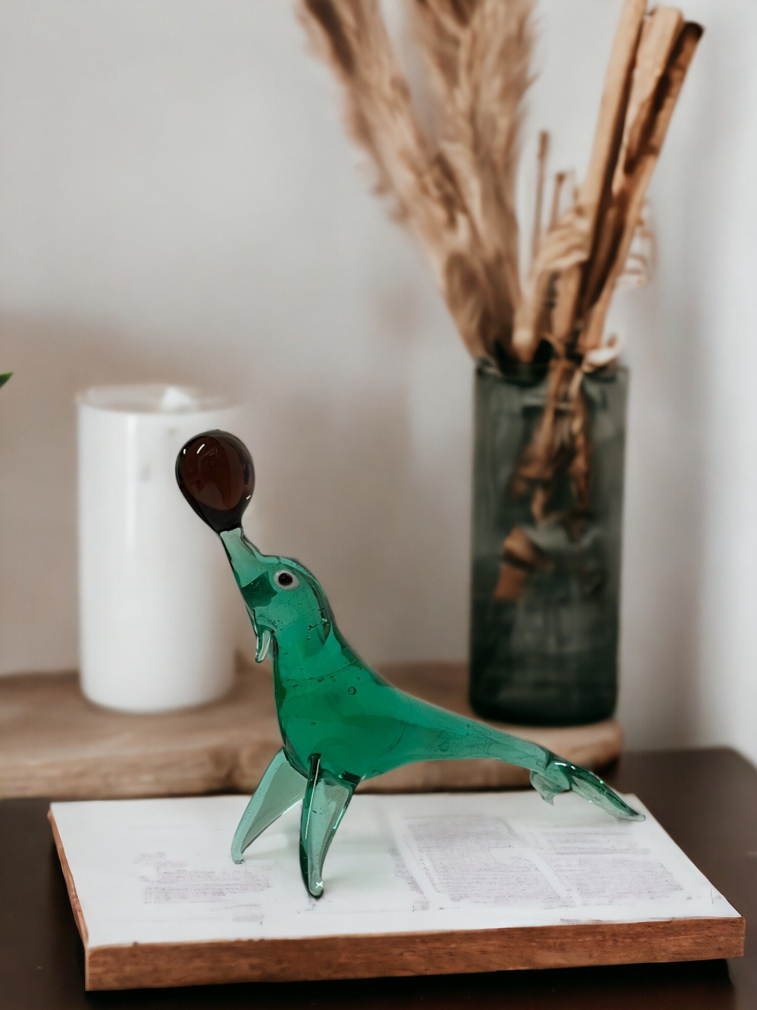 Glass Art Seal, Murano Glass Seal, Lampwork Glass Seal, Tabletop Home