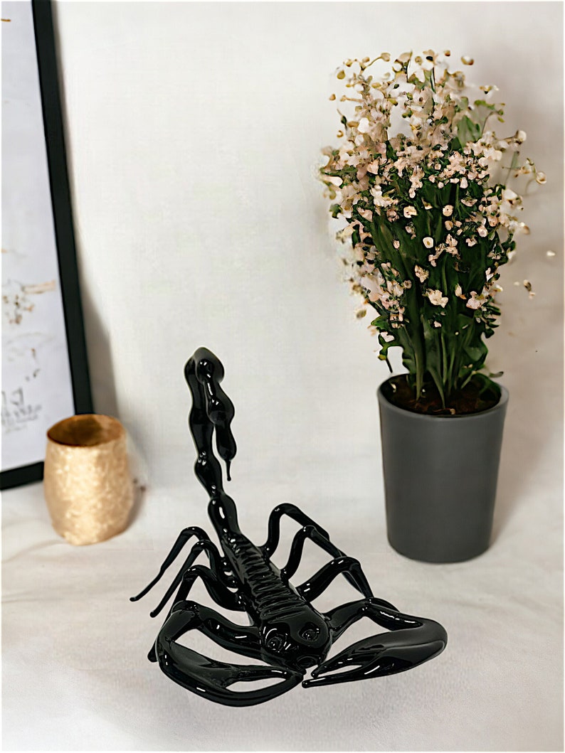 Glass Scorpion, Scorpion Ornaments, Black Scorpion, Handmade Glass