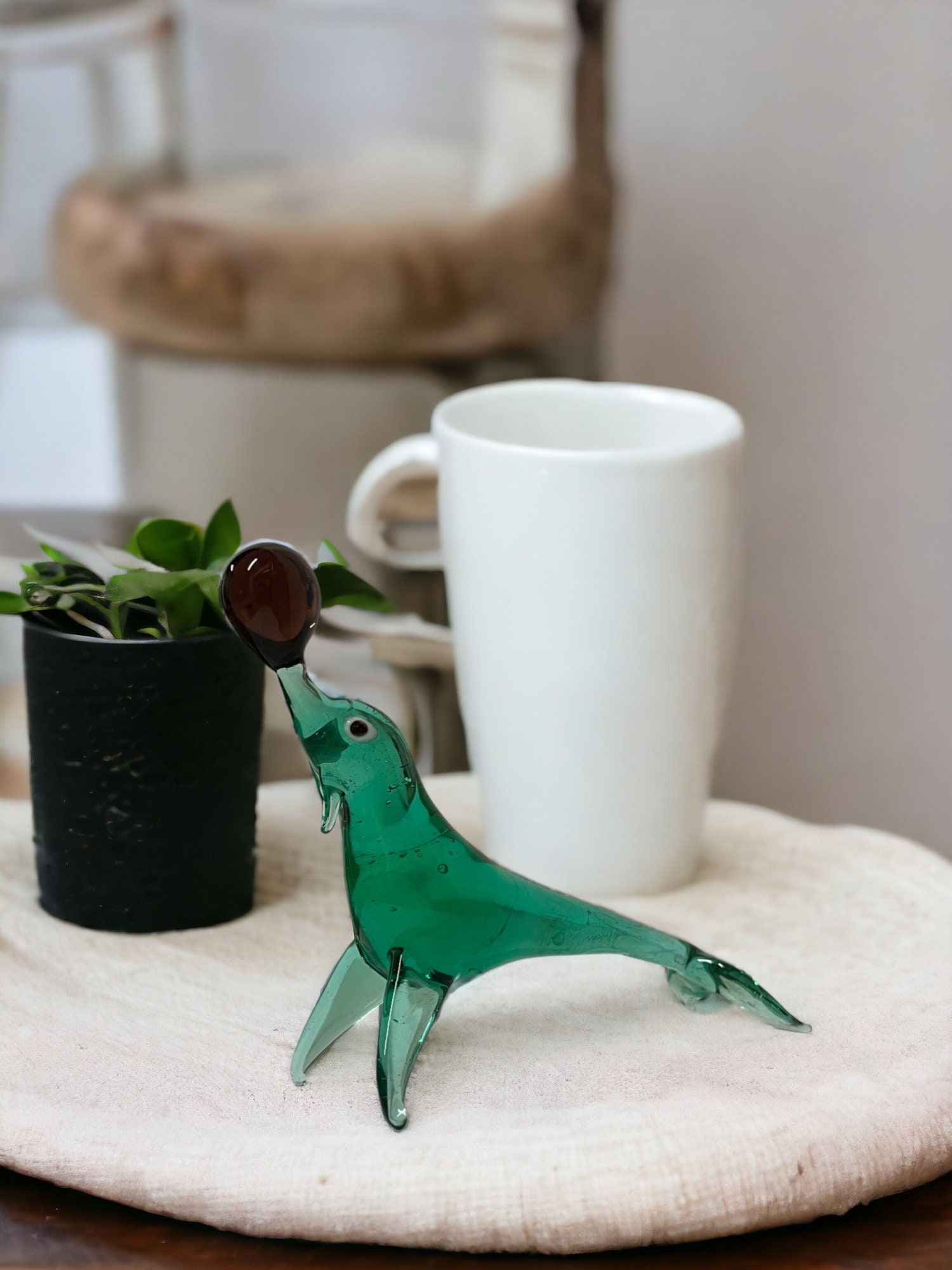 Glass Art Seal, Murano Glass Seal, Lampwork Glass Seal, Tabletop Home