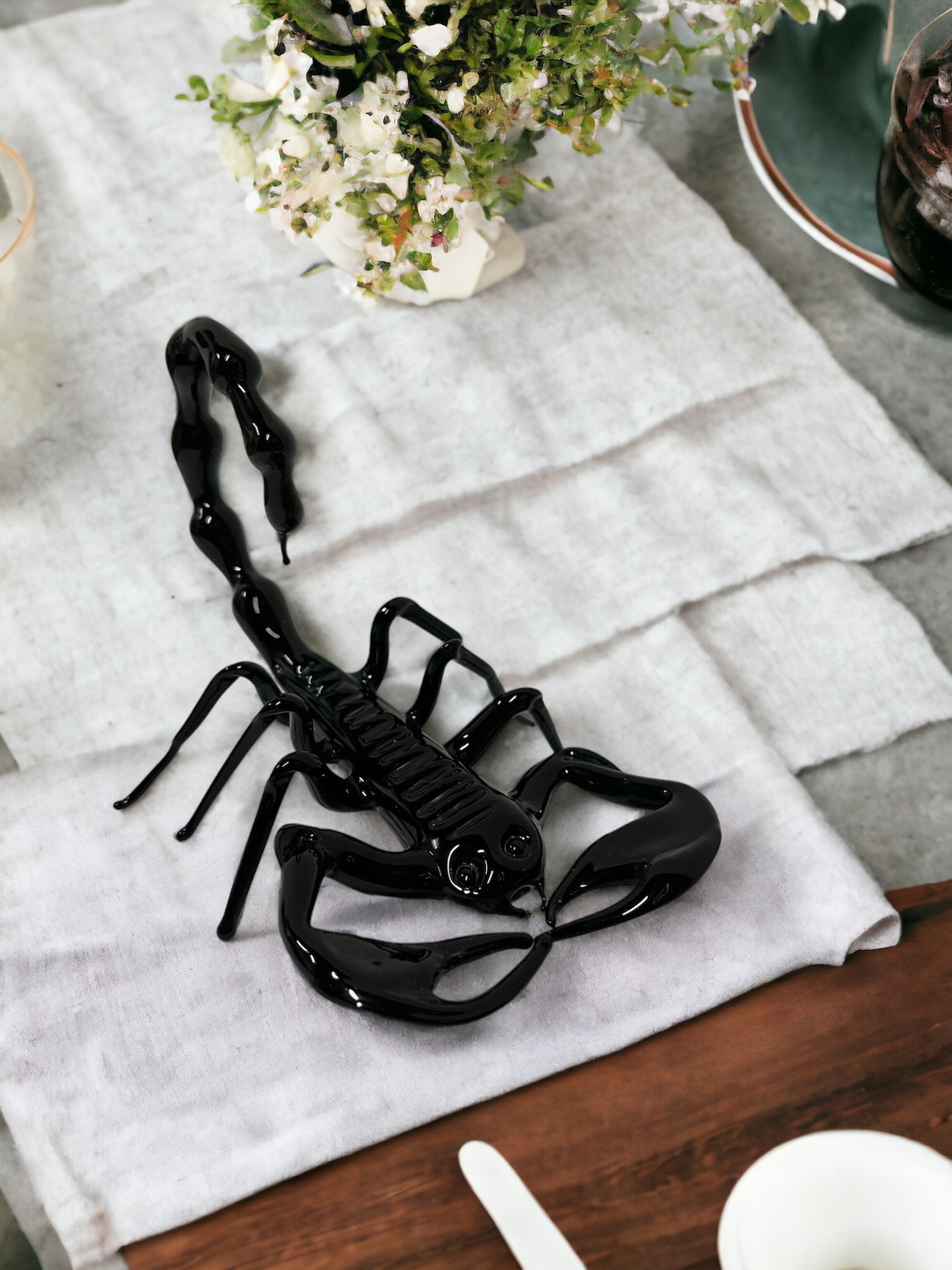 Glass Scorpion, Scorpion Ornaments, Black Scorpion, Handmade Glass