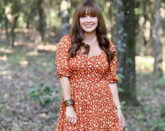 Felida Dress PDF Sewing Pattern, US sizes 0 - 32, Puff Sleeve Dress, Dress Pattern, Knit Dress Pattern