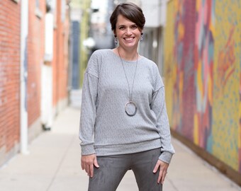 Sausalito Sweater Top PDF Sewing Pattern, US sizes 0 - 32, Easy Sweater Pattern, Knit Sweater Pattern