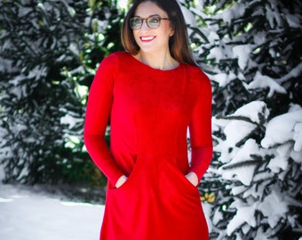 Vail Dress PDF Sewing Pattern, US sizes 0 - 32, A-Line Dress Pattern, Knit Dress Pattern, Long Sleeve, Short Sleeve, Elbow Length Sleeve